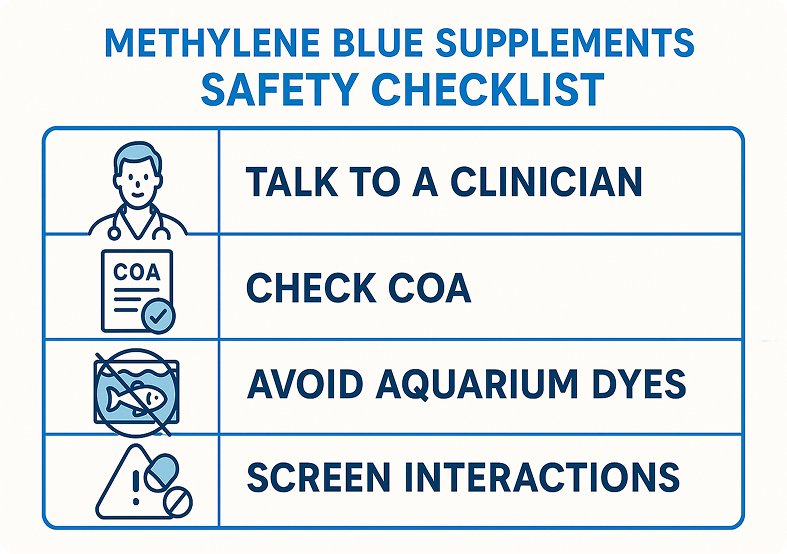 methylene blue supplements safety checklist